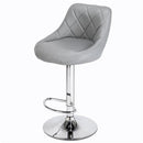 GAOMON 2pcs Adjustable Swivel Bar Stools Padded Chair with Back Gray