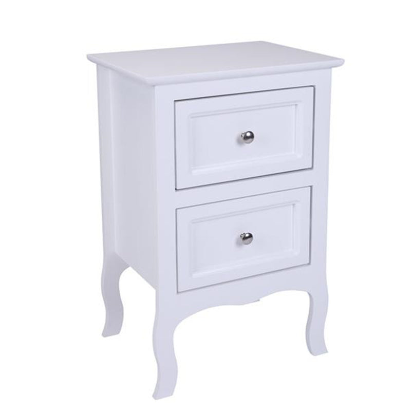 AMYOVE Nightstand with 2 Drawer Side End Wood Bedside Tables White