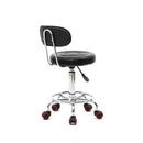 GAOMON Rolling Swivel PU Leather Salon Stool Office Chair with Back Support Black