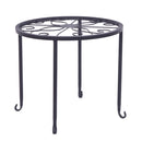 GAOMON 4pcs/set Shelf Black Paint Round Pattern Plant Stand Household Organizer Black
