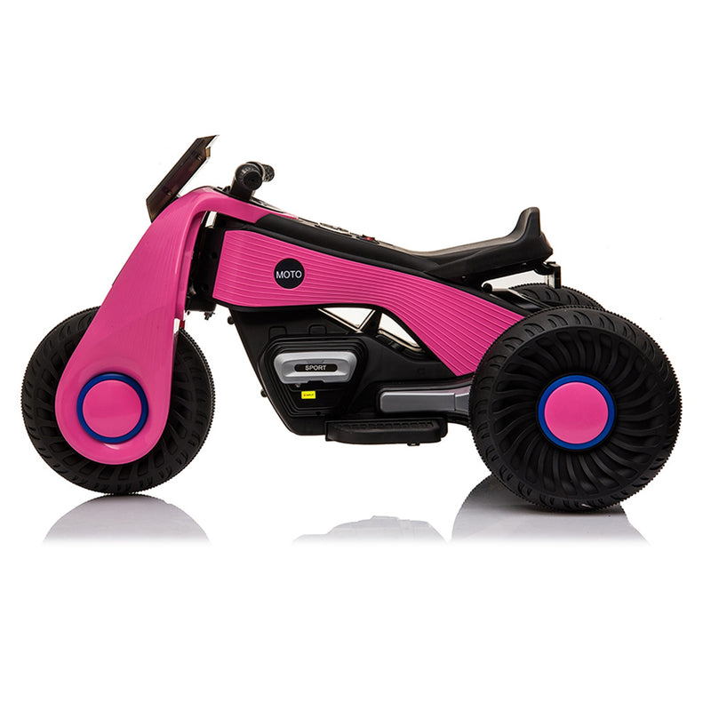 YIWA Kids Electric Motorcycle 3 Wheels Double Drive 6V 4.5a.H Children Motorcycle without RC