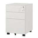 GAOMON 39cm Movable Storage Cabinet with Three Side-pull Drawers File Cabinet White