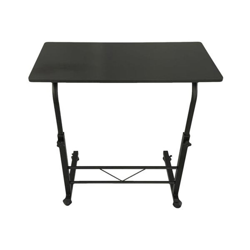AMYOVE Side Table Height Adjustable Coffee Snack Table Black