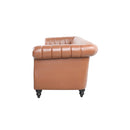 GAOMON Chaise Lounge Sofa Chair Traditional Rolled Arms with Nailhead Trim Brown