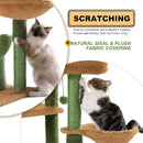 GAOMON Cactus Cat Tree with Cozy Condos Sisal Scratching Post Cat Tower