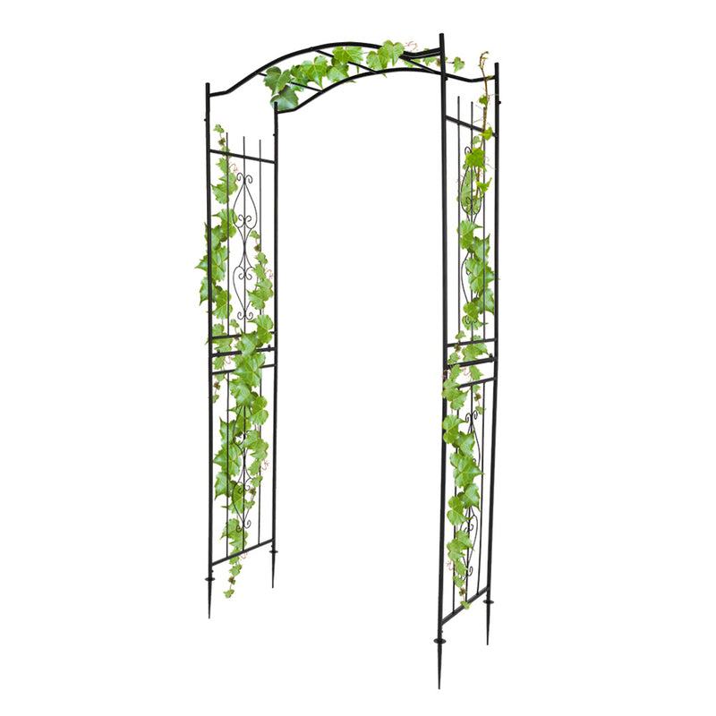 AMYOVE Iron Arch Rust-Resistant Plant Climbing Frame with Bridge Roof
