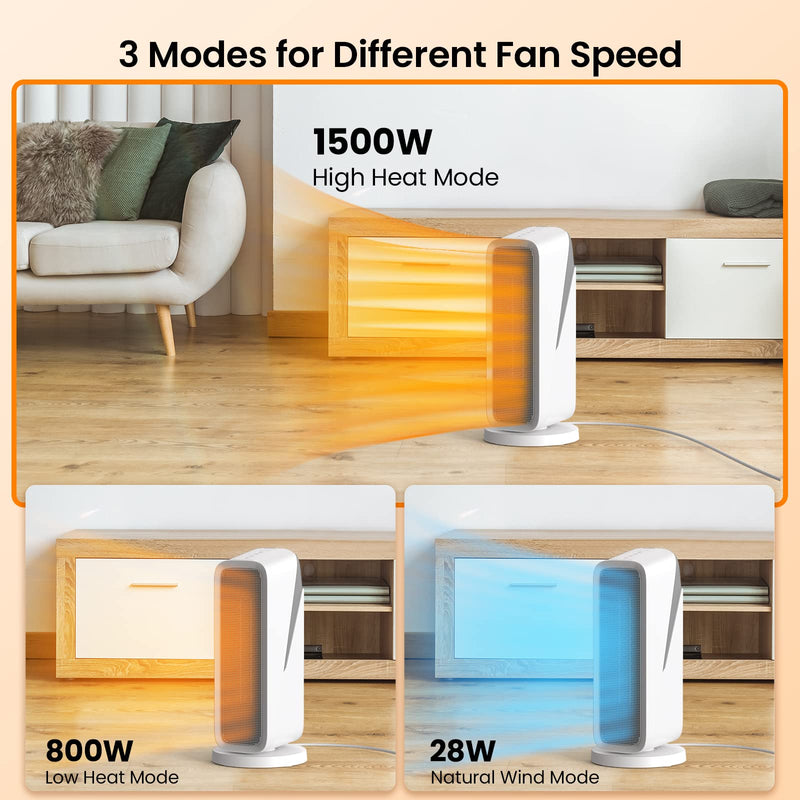 ACEKOOL 1500W Space Heater 16 inch WiFi Small Electric Heater