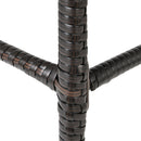 GAOMON 2pcs Rattan Bar Chair Iron Frame Outdoor Chair Garden Furniture 53x53x120cm Brown