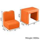GAOMON Children Sofa 49*32*39cm Rectangular 2-in-1 Sofa and Table Orange