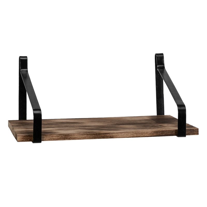 ALICIAN 2pcs Wall Shelf Set Wood Board Shelf Brown