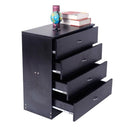 GAOMON 4-Drawer Wooden Dresser Storage Cabinets with Handles Black