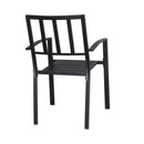GAOMON 2PCS Vertical Grid Iron Dining Chair with Arms Backrest