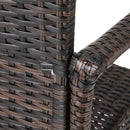 GAOMON 2pcs Rattan Bar Chair Iron Frame Outdoor Chair Garden Furniture 53x53x120cm Brown