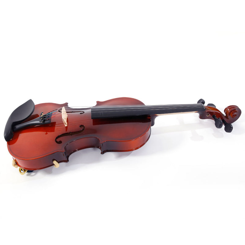 YIWA Gv100 1/8 Solid Wood Natural Acoustic Violin Bow Rosin Strings Shoulder Rest Kit