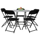 GAOMON 5pcs Folding Chair Plastic Portable Stackable Patio Stool White