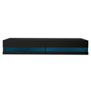 GAOMON TV Stand with Colorful Light Strip Wall-mounted TV Cabinet Black