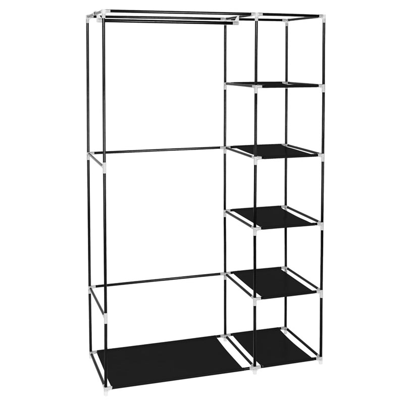 RONSHIN Portable Closet Storage Organizer Clothes Wardrobe 5-layers 6-compartments Black