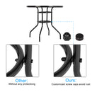 GAOMON Outdoor Round Dining Table Weather-Proof Yard Garden Tempered Glass Table