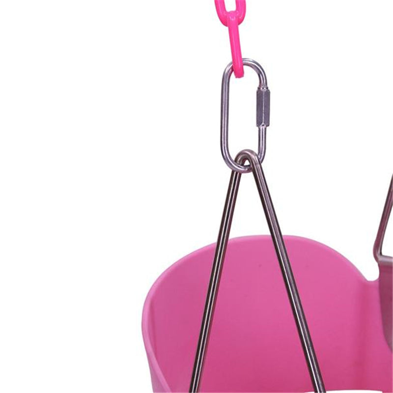 YIWA Kids Swing Galvanized Iron Chain Swing with Buckle Outdoor Indoor Pink