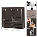 GAOMON 7 Layers 14 Grids Shoe Rack Cabinet 110*28*115cm Storage Dark Brown