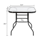 GAOMON Outdoor Dining Table Weather-Proof Patio Garden Square Tempered Glass Table