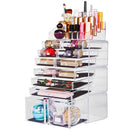 GAOMON 4Pcs/Set Makeup Organizer Plastic Cosmetic Storage Drawers Display Box Transparent