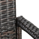 GAOMON 2pcs Rattan Bar Chair Iron Frame Outdoor Chair Garden Furniture 53x53x120cm Brown