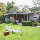 GAOMON Outdoor Folding Three-fold Camping Bed for Courtyard Beach Reclining Lounger Grey