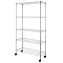 GAOMON 5-Layer Iron Shelf with 1.5" Smooth Wheels Chrome Plated Storage Rack Organizer