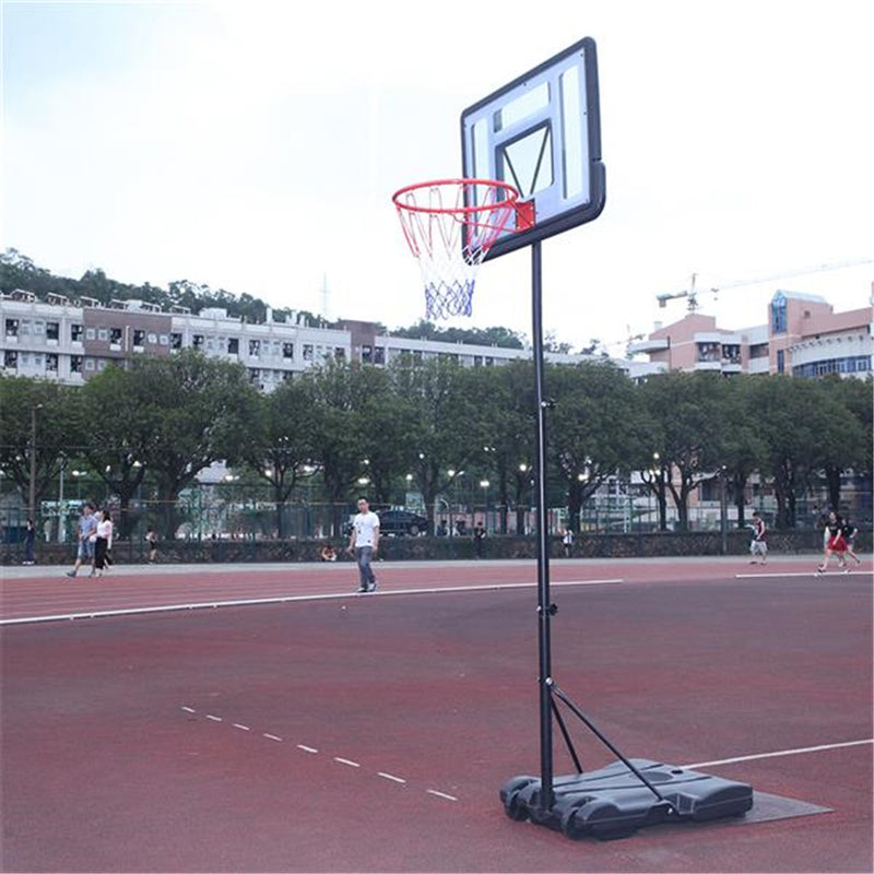 YIWA Basketball Hoop Portable Removable Transparent Backboard Basketball Stand Black