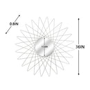 GAOMON Round Mirror with Radial Triangle Edge Decorative Mirror 90.17*2*90.17cm Silver