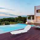 GAOMON Outdoor Folding Three-fold Camping Bed for Courtyard Beach Reclining Lounger Grey