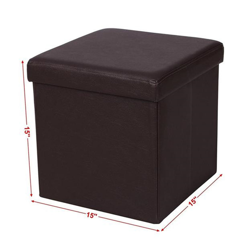 ALICIAN 38*38*38cm Footstool Storage Cube Footrest Seat Brown