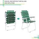 GAOMON 2pcs Beach Chair Steel Tube Bearing 120kg Folding Beach Chair Dark Green Stripes
