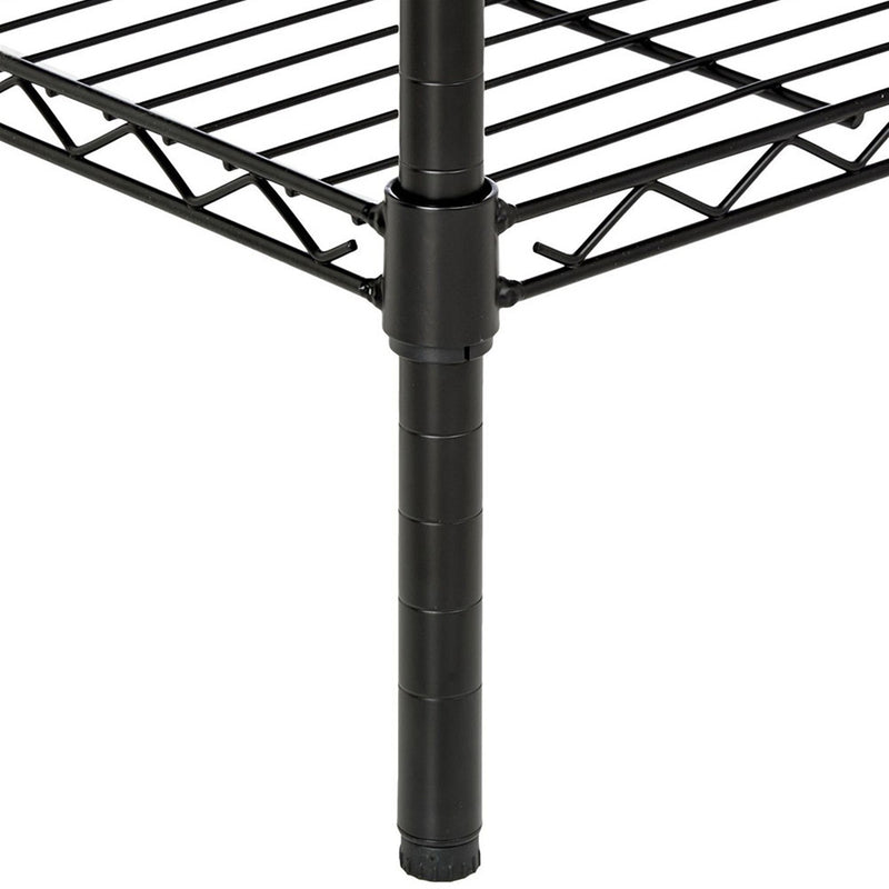 RONSHIN 5-Layer Metal Shelf Rack Storage Rack for Kitchen Laundry Bathroom 180*90*35 Black