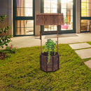 GAOMON Wooden Wishing Well with Roof Outdoor Rustic Retro Reinforced Anti-Corrosion Flowerpot