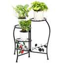 GAOMON Metal Plant Stand Shelf 3-base Flower Pot Holder Organizing Racks Black