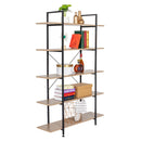 GAOMON 5-tier Bookcase Spacious Vintage Wood Metal Shelf Furniture