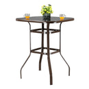 GAOMON Bar Table Patio Table Bistro High Top Patio Table Outdoor Brown