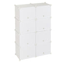 GAOMON 2 Rows 7-tier 14 Grids Shoe Rack Organizer 40x30cm Cube Shoe Cabinet 72x32x122cm White