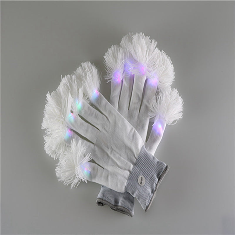 CYNDIE Premium LED Lighting Gloves Flashing Fingers Battery Powered One Pair