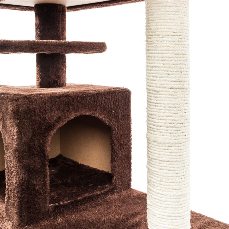 BEESCLOVER Multi-level Cat Tree Condo Furniture Cat Climbing Frame Kittens Cats Pets Brown