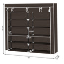 GAOMON 7 Layers 14 Grids Shoe Rack Cabinet 110*28*115cm Storage Dark Brown