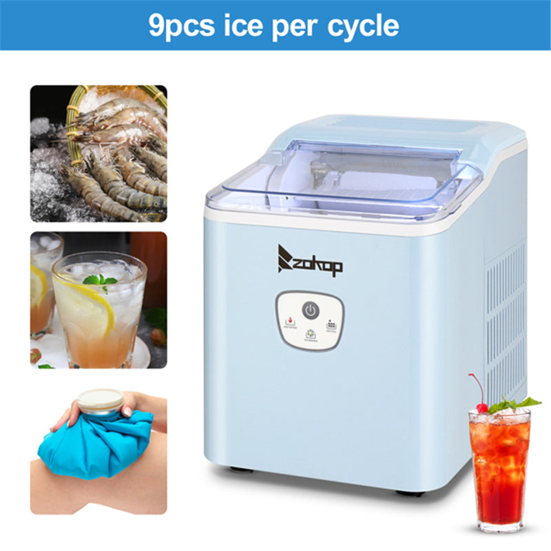 ZOKOP Ice Maker 26lbs/12kg/24h with Plastic Lid Blue