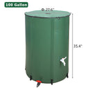 GAOMON 100 Gallon Folding Rain Barrel Foldable Rain Bucket Indoor Outdoor Green