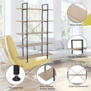 GAOMON 5-tier Bookcase Spacious Vintage Wood Metal Shelf Furniture