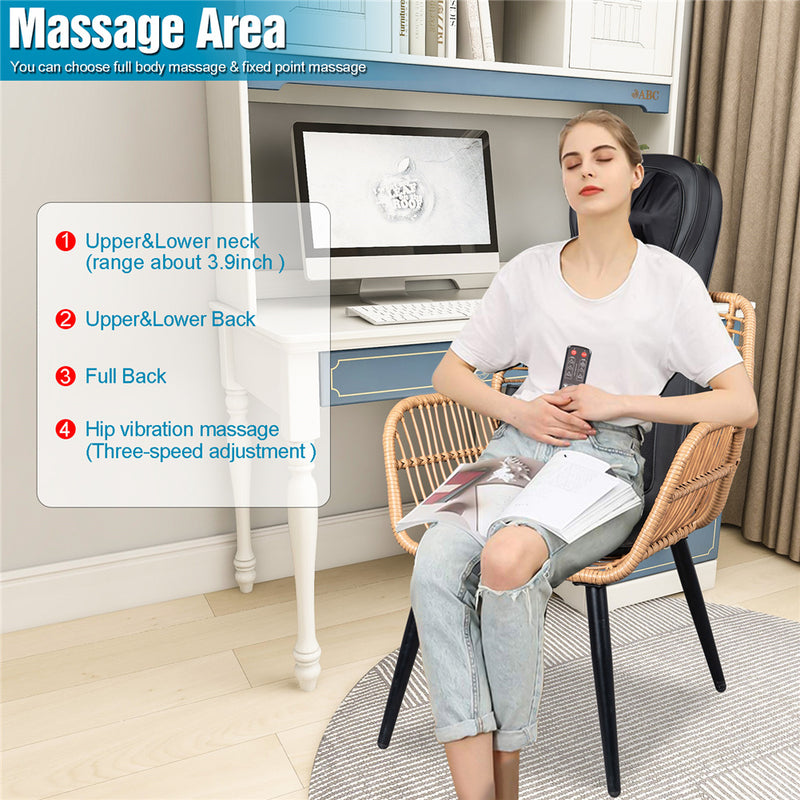 DSSTYLES 1 Set Massage Pad Fabric Three-inserts Massage Chair Pad Black