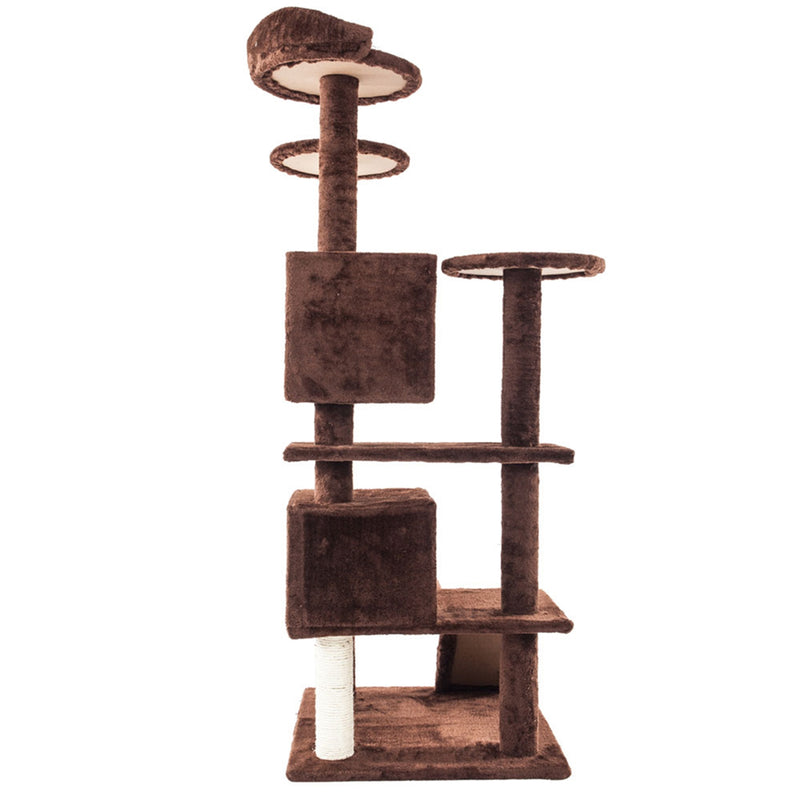 BEESCLOVER Multi-level Cat Tree Condo Furniture Cat Climbing Frame Kittens Cats Pets Brown