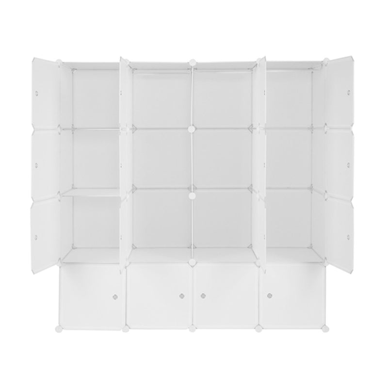 AMYOVE 4 Layer 16 Cube Organizer 142*47*142cm Diy Assemble Cabinet White