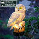 GAOMON LED Garden Lights Solar Night Lights Owl Shape Lawn Lamp Brown